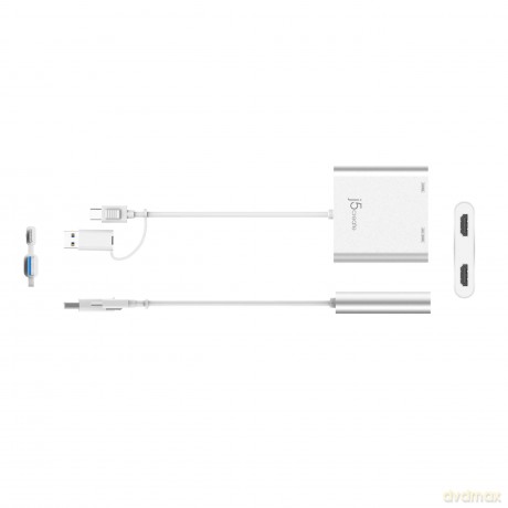 J5 Usb-C To Dual Hdmi Multi-Monitor Adapter