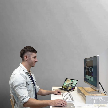 J5 Wood Monitor Stand With Docking Station