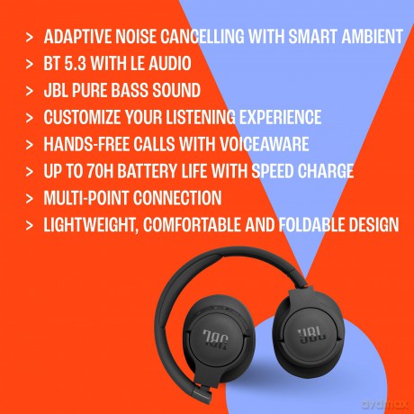 JBL Tune 77NC Over Ear Headphones black