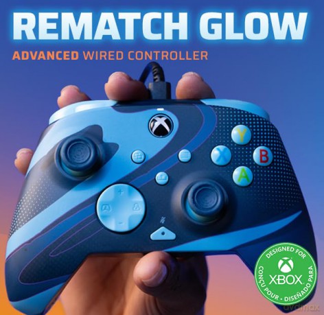 PDP Wired Controller Rematch - Blue Tide Glow In The Dark /Xbox Series X