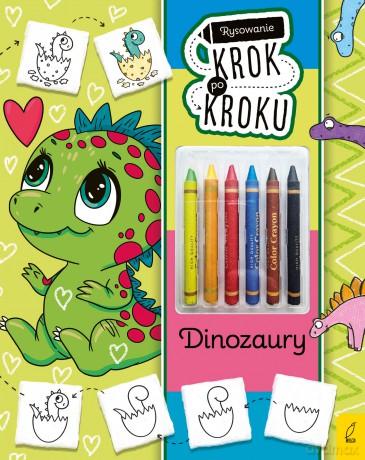 Dinozaury. Rysowanie krok po kroku z kredkami - Ewelina Protasewicz [KSIĄŻKA]