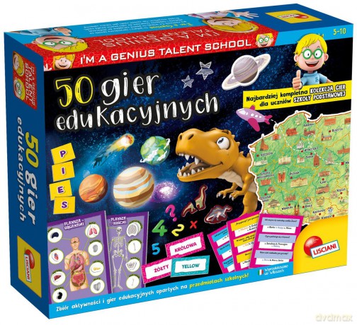 Lisciani I'm a Genius 50 gier edukacyjnych 304-PL107421 [GRA]