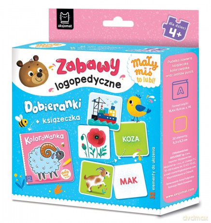 Mały miś to lubi! Zabawy logopedyczne. Dobieranki + książeczka. Mały miś to lubi! - Anna Podgórska [KSIĄŻKA]