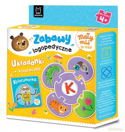 Mały miś to lubi! Zabawy logopedyczne. Układanki + książeczka. Mały miś to lubi! - Anna Podgórska [KSIĄŻKA]