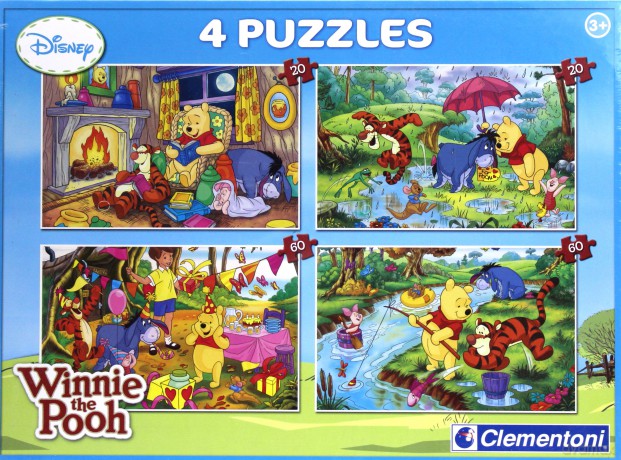 CLEMENTONI 2x20 2x60 el. Kubuś Puchatek [PUZZLE]