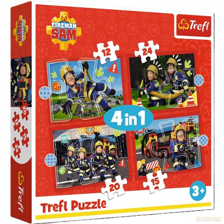 PUZZLE 4w1 Przygody strażaka Sama 34632 [PUZZLE]