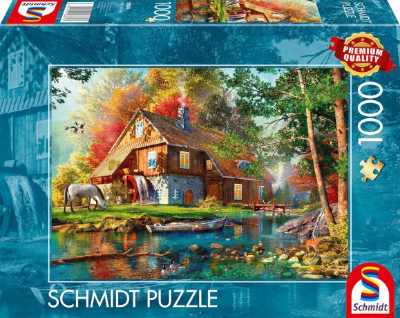 SCHMIDT 1000 el. PQ Młyn wodny piękną jesienią 113688 [PUZZLE]
