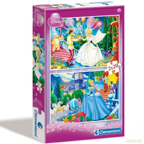 CLEMENTONI 2x20 el. Kopciuszek Disney [PUZZLE]