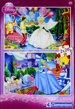 CLEMENTONI 2x20 el. Kopciuszek Disney [PUZZLE]