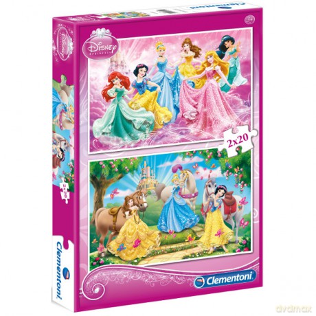 CLEMENTONI 2x20 el. Księżniczki [PUZZLE]