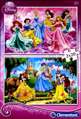 CLEMENTONI 2x20 el. Księżniczki [PUZZLE]