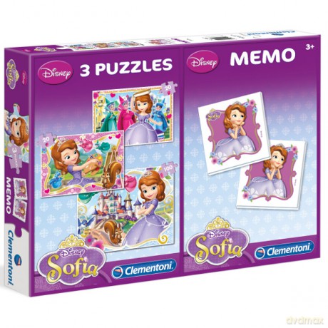Clementoni 2x20+100 El. Memo Jej Wysokość Zosia Disney [PUZZLE]