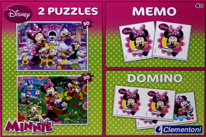 CLEMENTONI 2x30 el. Memo Domino Minnie (Myszka Mini) Disney [PUZZLE]