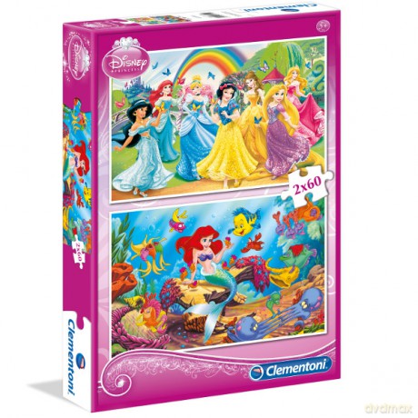 CLEMENTONI 2x60 el. Księżniczki [PUZZLE]