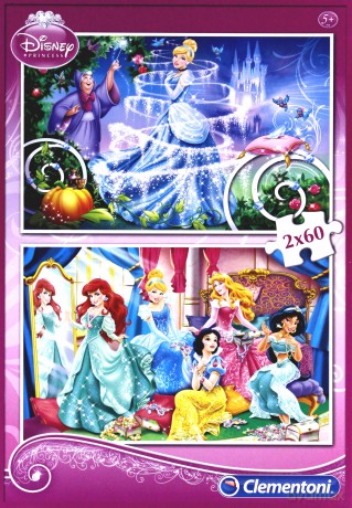 CLEMENTONI 2x60 el. Księżniczki [PUZZLE]