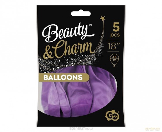 Balony Beauty&Charm platynowe j. fiolet 45,7cm 5sz
