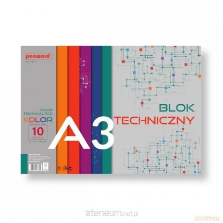 Blok techniczny A3 Premium kolor 180g 10 arkuszy