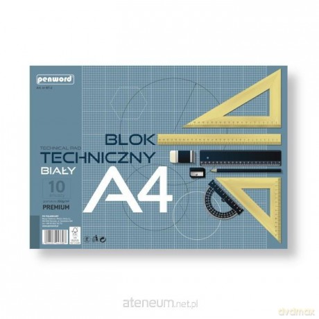Blok techniczny A4 Premium biały 250g 10 arkuszy