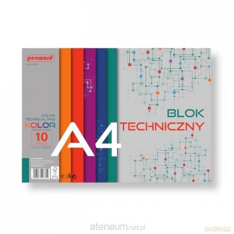 Blok techniczny A4 Premium kolor 180g 10 arkuszy