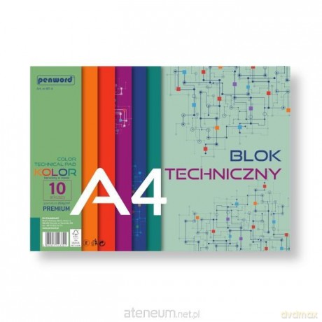 Blok techniczny A4 Premium kolor 250g 10 arkuszy