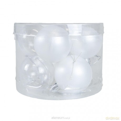 Bombki transparentne perłowe 8szt