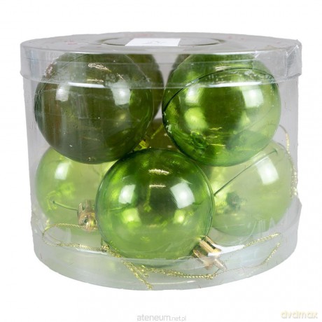 Bombki transparentne zielone 8szt
