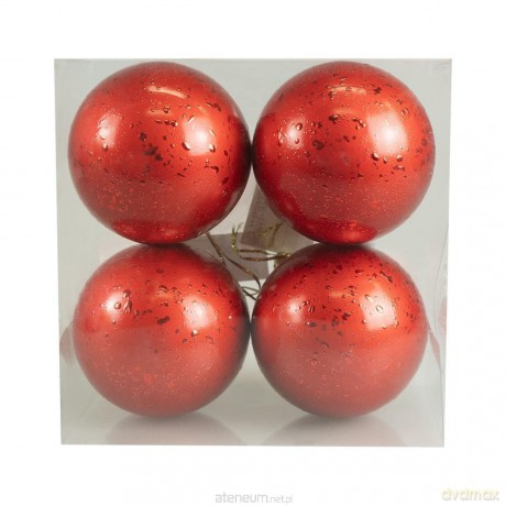 Bombki z efektem rosy czerwone 4szt