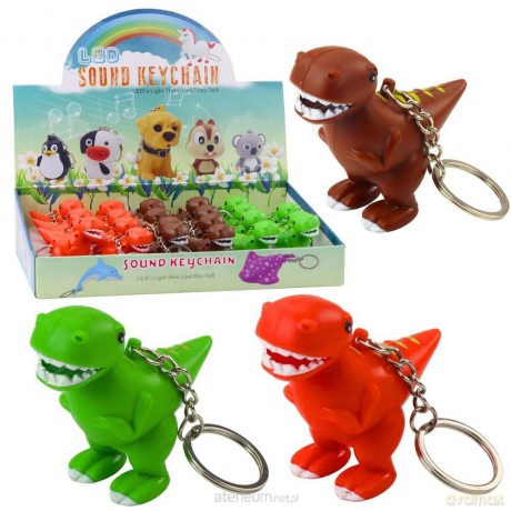Brelok do kluczy dinozaur latarka MIX