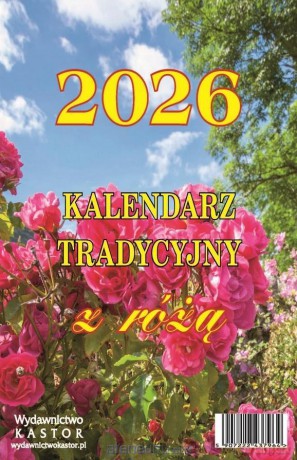 Kalendarz 2026 zdzierak tradycyjny z różą [KALENDARZ]
