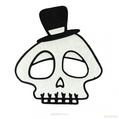 Maska na Halloween flokowana Czaszka