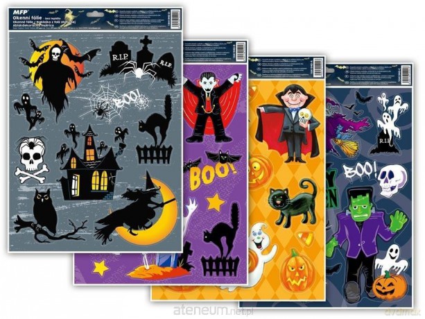 Naklejka Halloween brokat MIX 30x42cm