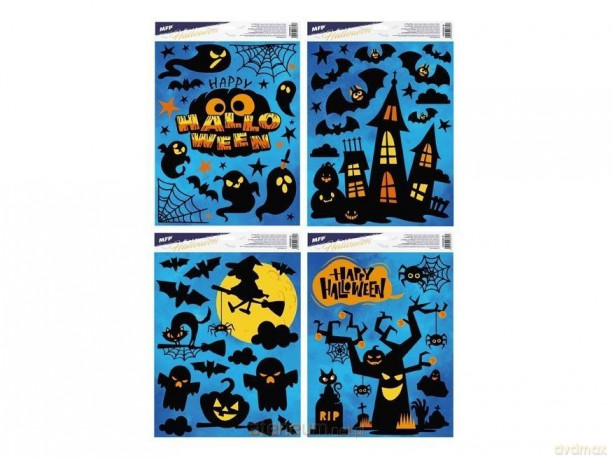 Naklejka na okno Halloween 30x42cm MIX