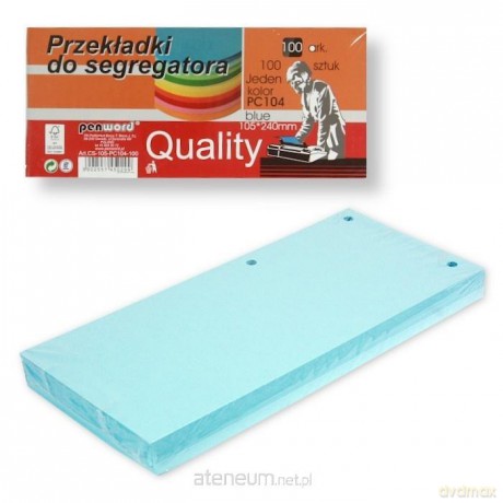 Przekładki do segregatora 100szt blue