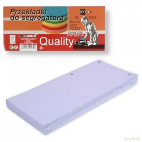 Przekładki do segregatora 100szt lavender