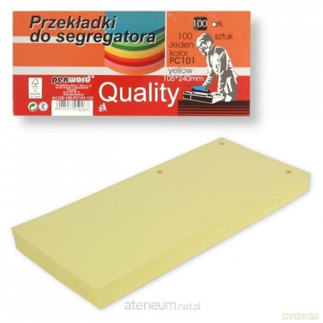 Przekładki do segregatora 100szt yellow