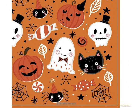 Serwetki pap. Orange Halloween Booo 33x33cm 20szt