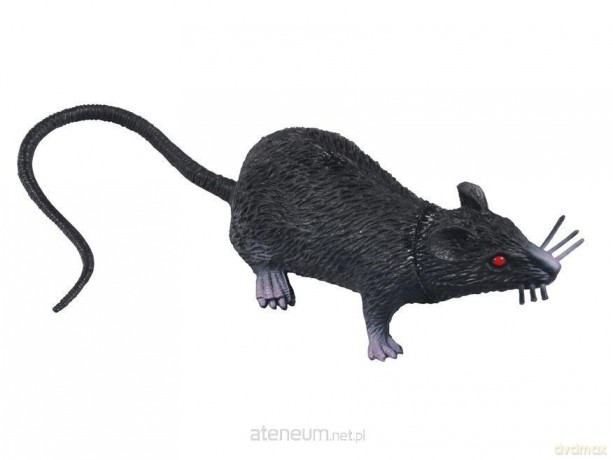 Szczur plastikowy 9cm czarny