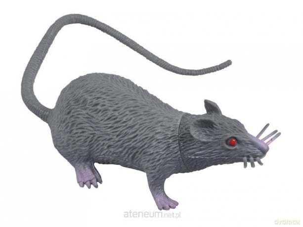 Szczur plastikowy szary 9cm
