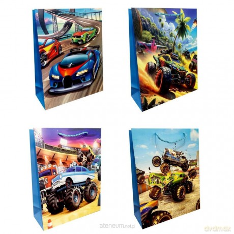 Torebka prezentowa dziecięca L Monster Truck mix