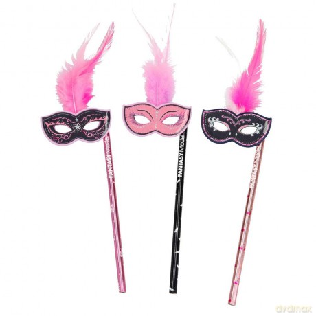 Ołówek z maską i piórkami Fantasy Model Ballet, 3 wzory