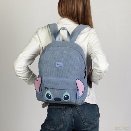 Plecak sztruksowy LILO i STITCH. Wymiary: 28cm X 36cm X 14cm