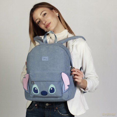 Plecak sztruksowy LILO i STITCH. Wymiary: 28cm X 36cm X 14cm