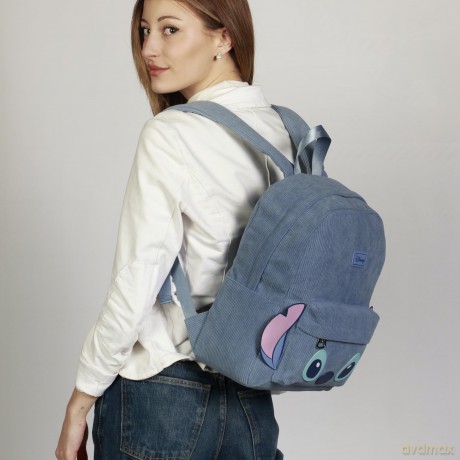 Plecak sztruksowy LILO i STITCH. Wymiary: 28cm X 36cm X 14cm