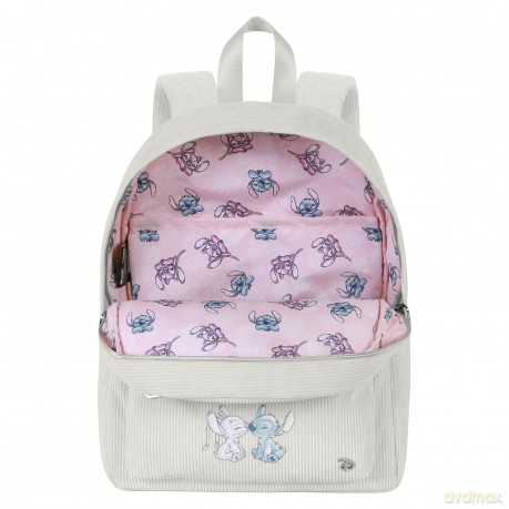 Plecak sztruksowy LILO i STITCH. Wymiary: 28cm X 36cm X 14cm.