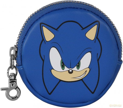 Portmonetka Sonic Face okrągła, wymiary: 8.7cm X 8.7cm X 2.3cm