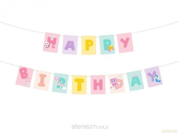 Baner Happy Birthday Koci Domek Gabi 180x15cm
