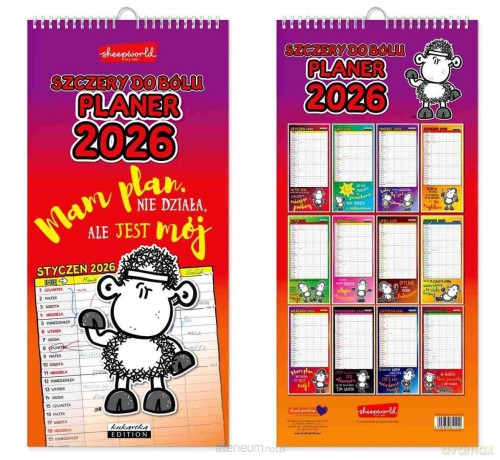 Kalendarz 2026 ścienny planer Sheepworld szczery [KALENDARZ]