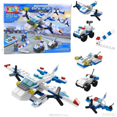 Klocki konstrukcyjne Helikopter Pojazdy 6w1 137el [KLOCKI]