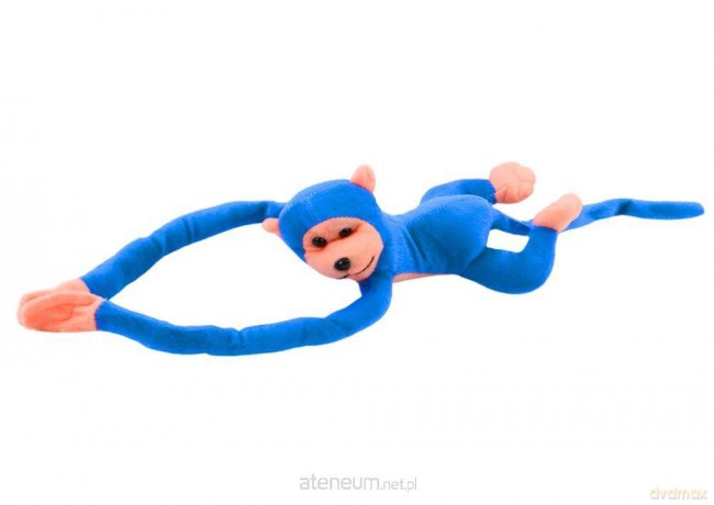 Małpka pluszowa z dźwiękiem niebieska 80cm