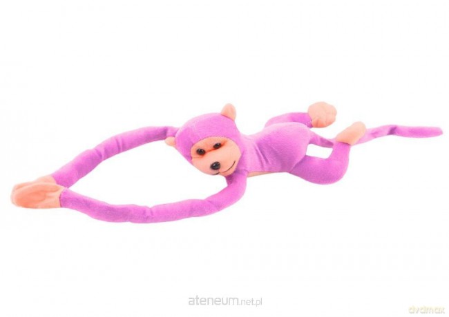 Małpka pluszowa z dźwiękiem różowa 80cm